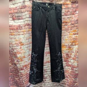 Vintage Cache embellished floral black Jeans Size 4